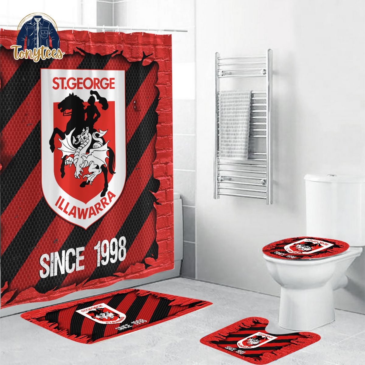 St. George Illawarra Dragons NRL Shower Curtain Bathroom Set