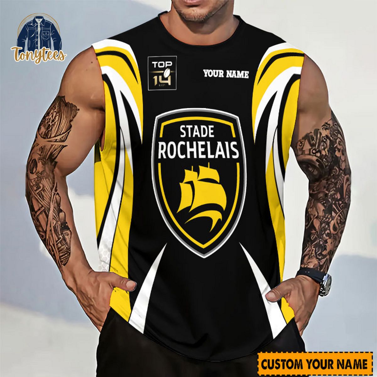 Stade Rochelais Rugby Top 14 Personalized Tanktop