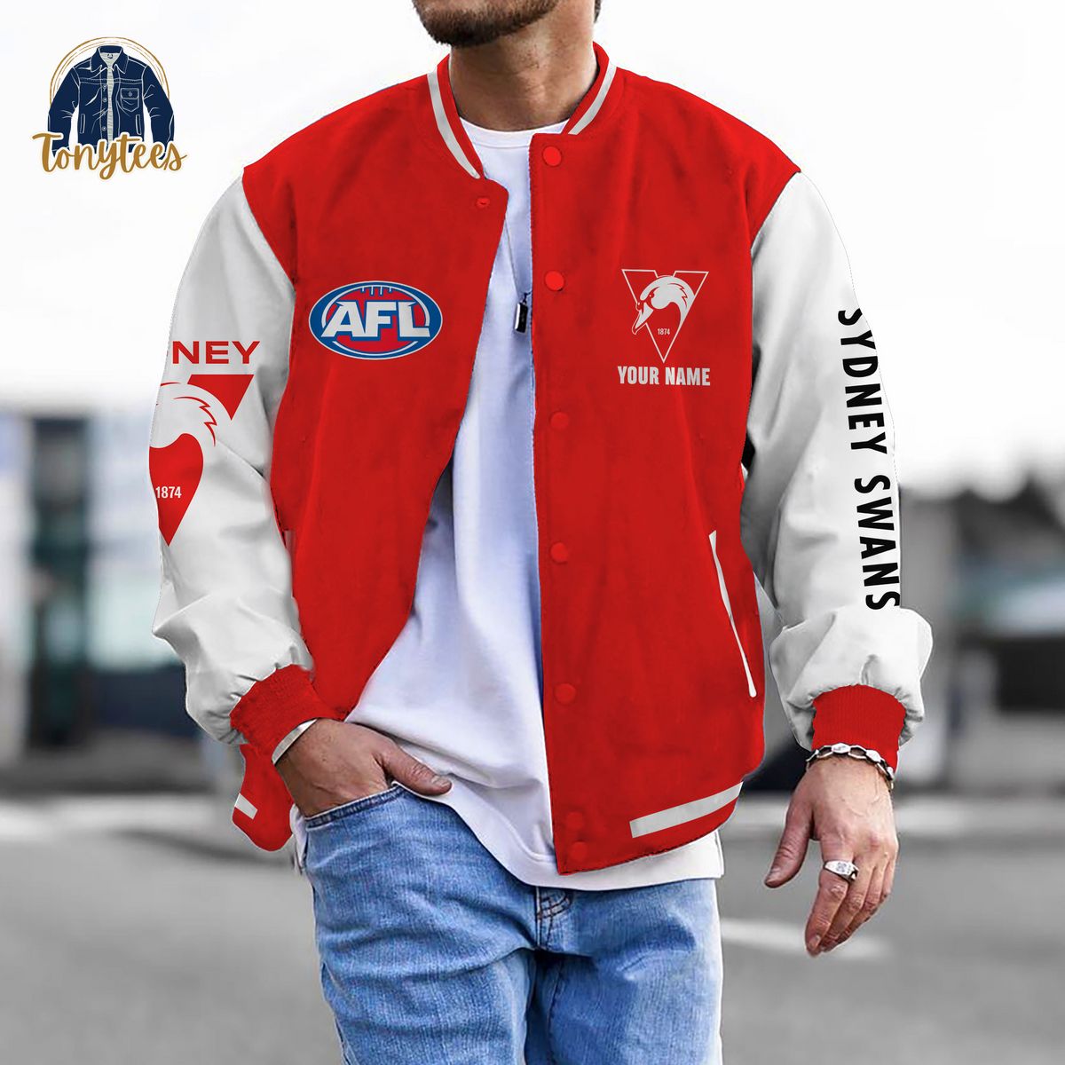 Sydney Swans AFL Custom Name Baseball Jacket