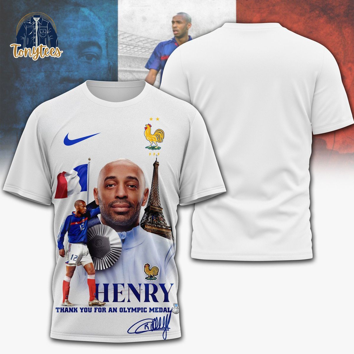 Thierry Henry Thank You For An Olympic Medal 3d Shirt