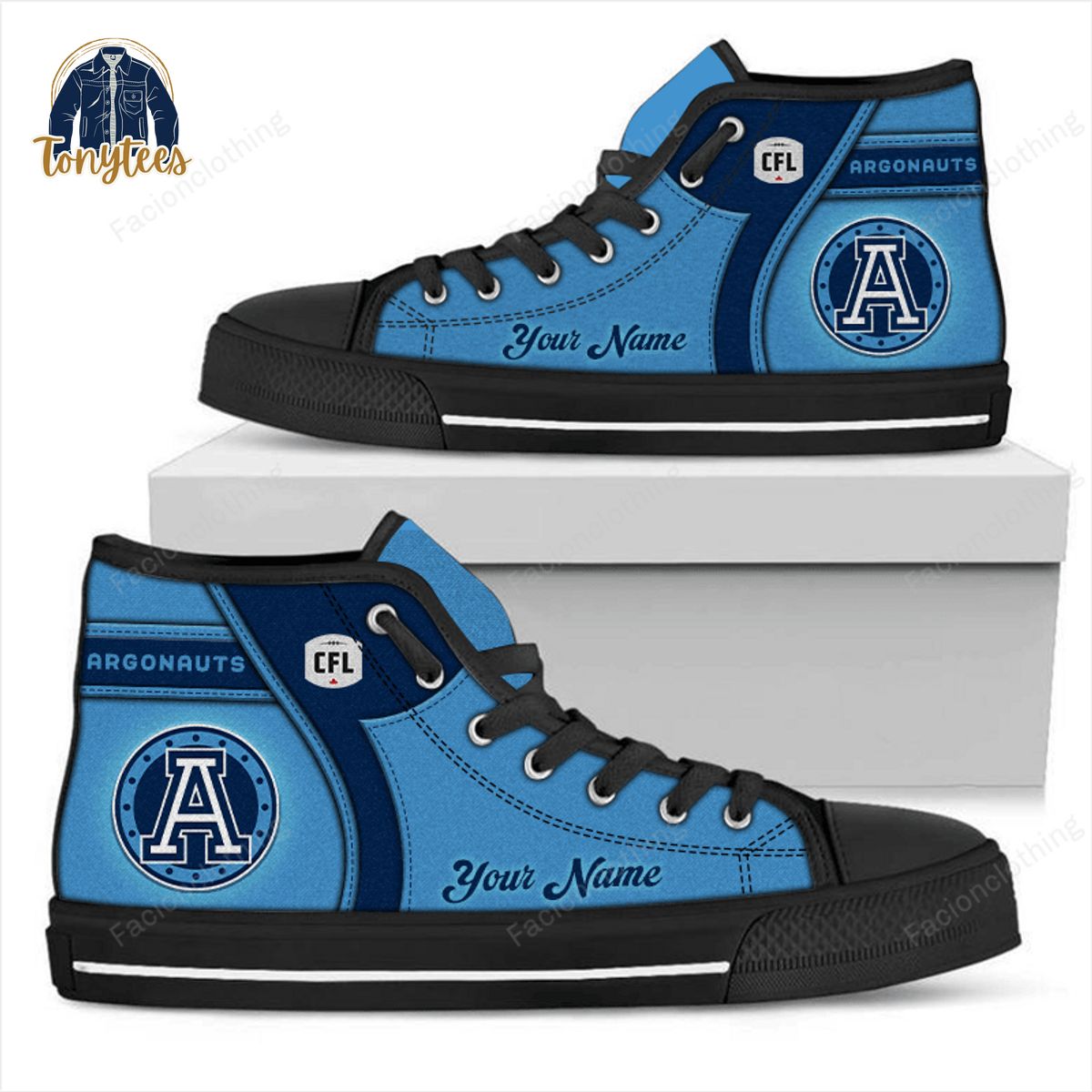 Toronto Argonauts CFL Personalized High Top Canvas Shoes