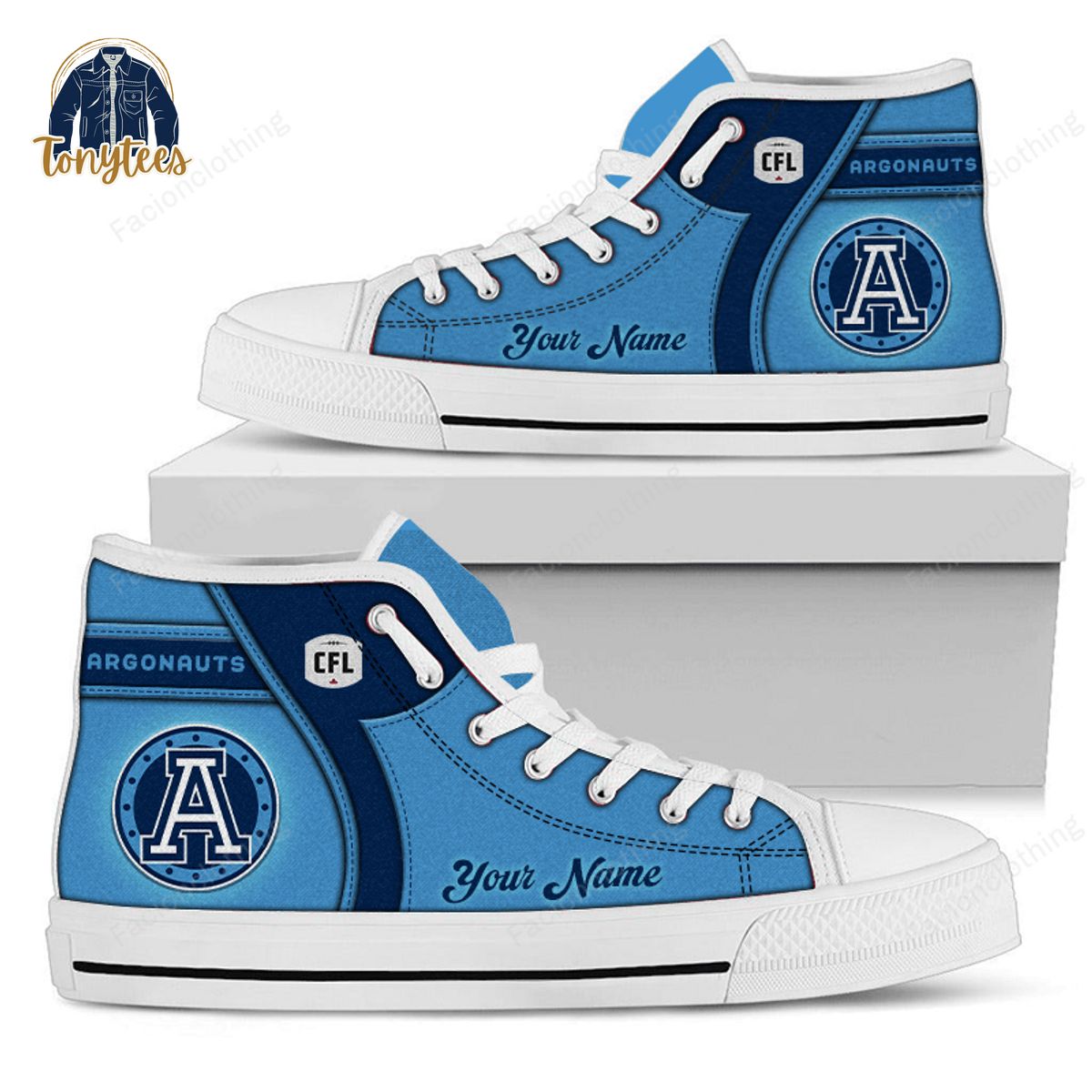 Toronto Argonauts CFL Personalized High Top Canvas Shoes