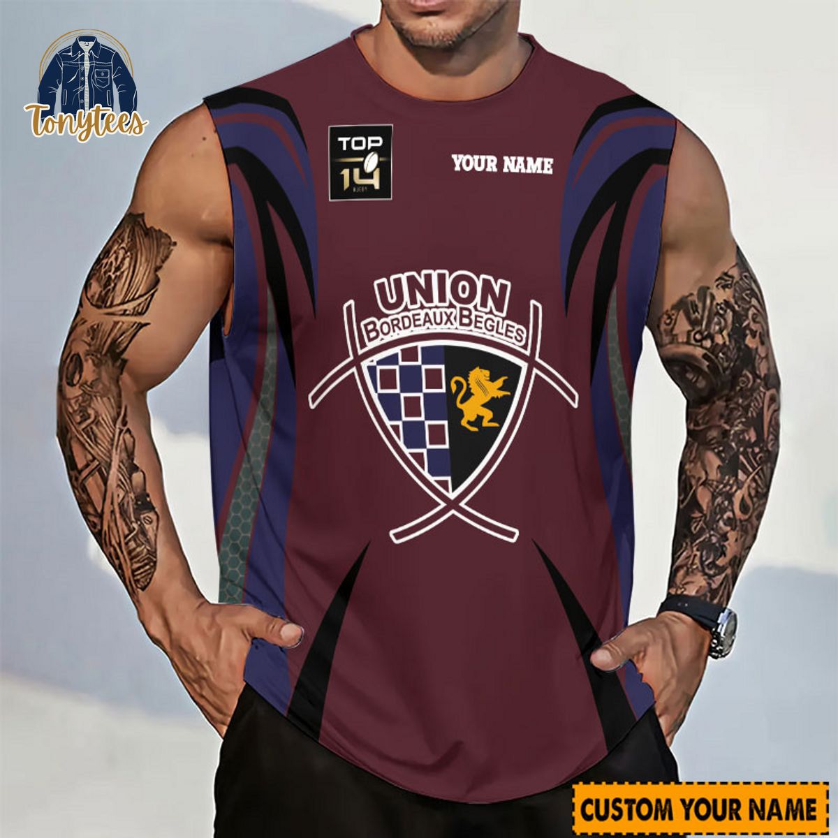 Union Bordeaux Begles Rugby Top 14 Personalized Tanktop