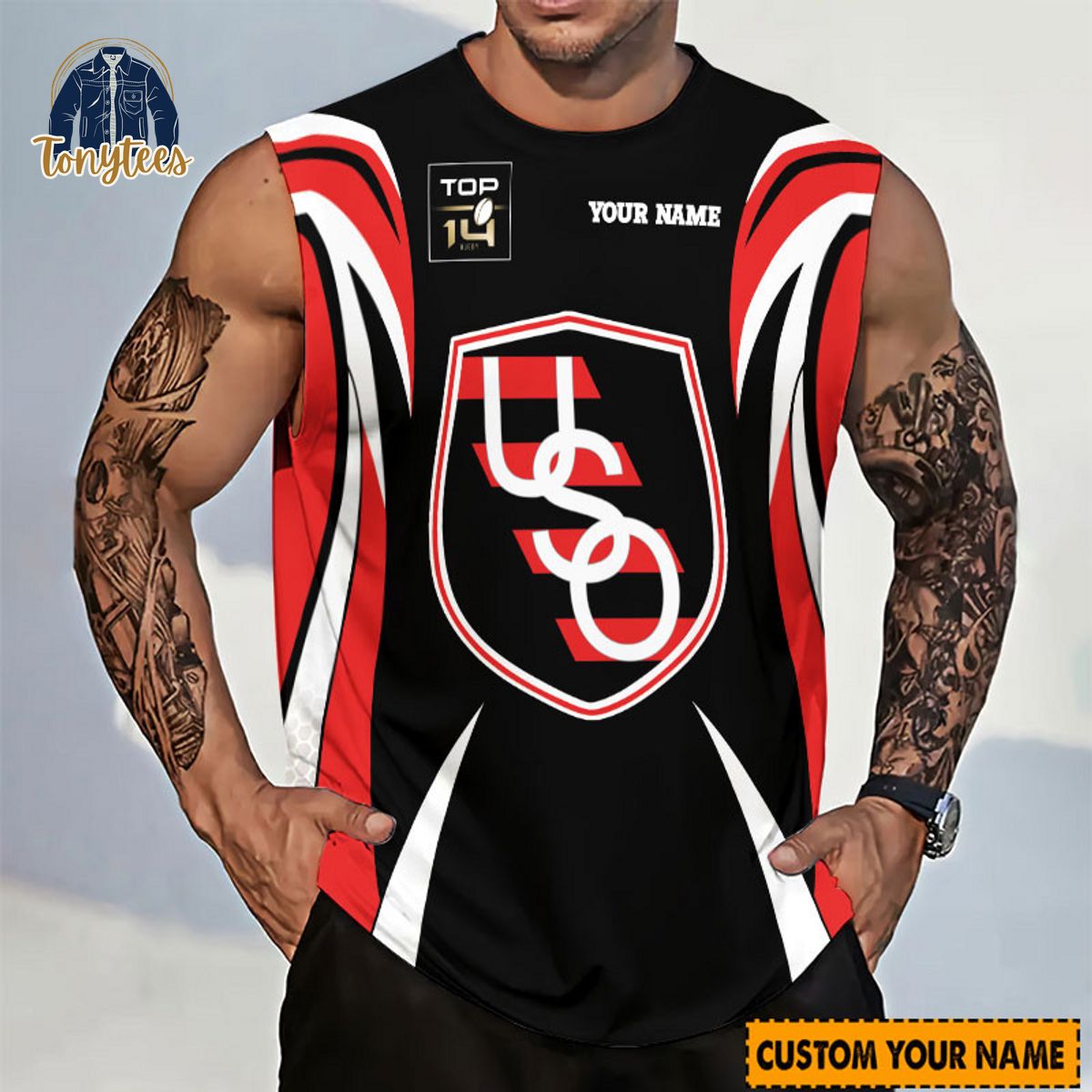 US Oyonnax Rugby Top 14 Personalized Tanktop