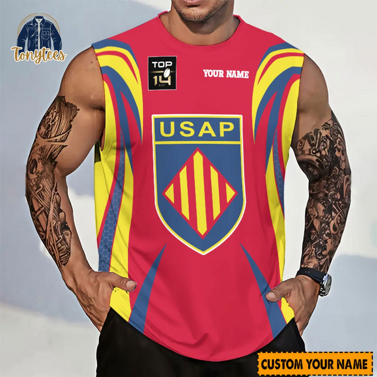 USA Perpignan Rugby Top 14 Personalized Tanktop