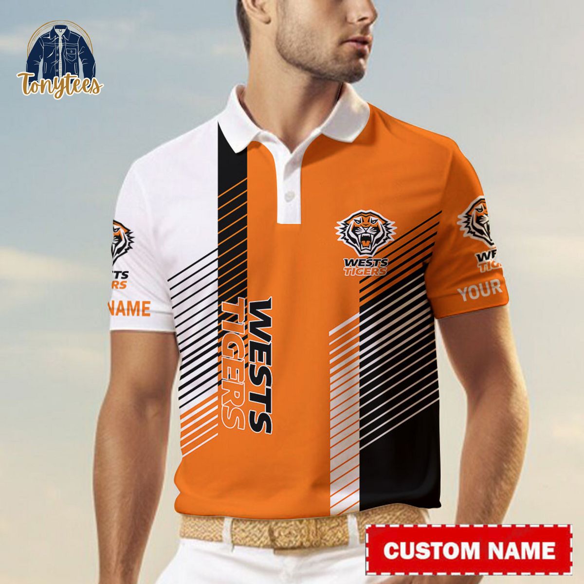 Wests Tigers NRL Custom Name Polo Shirt