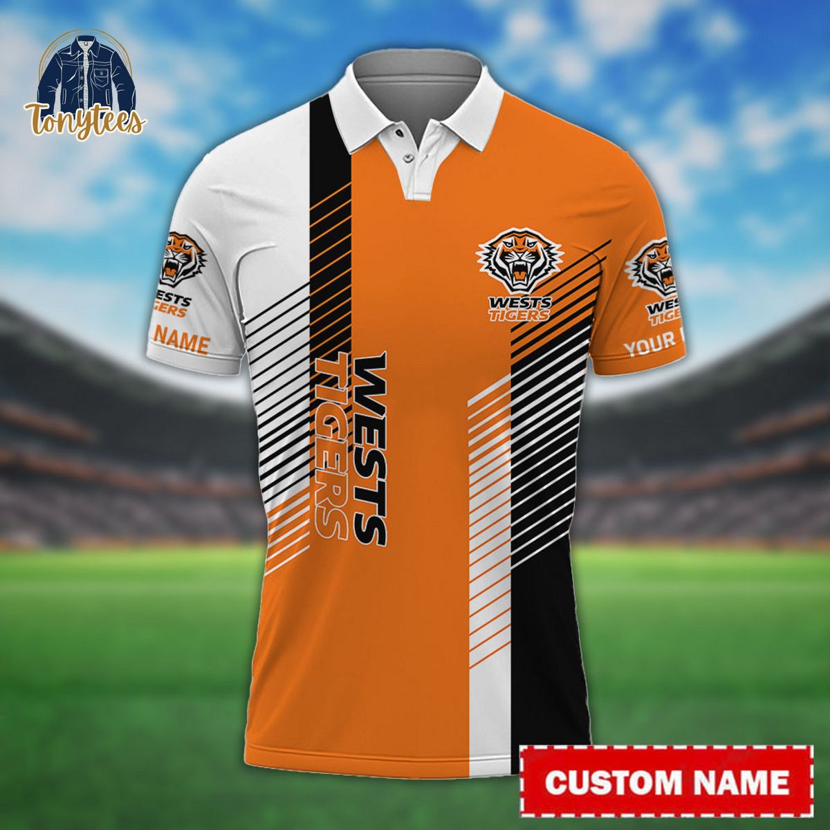 Wests Tigers NRL Custom Name Polo Shirt