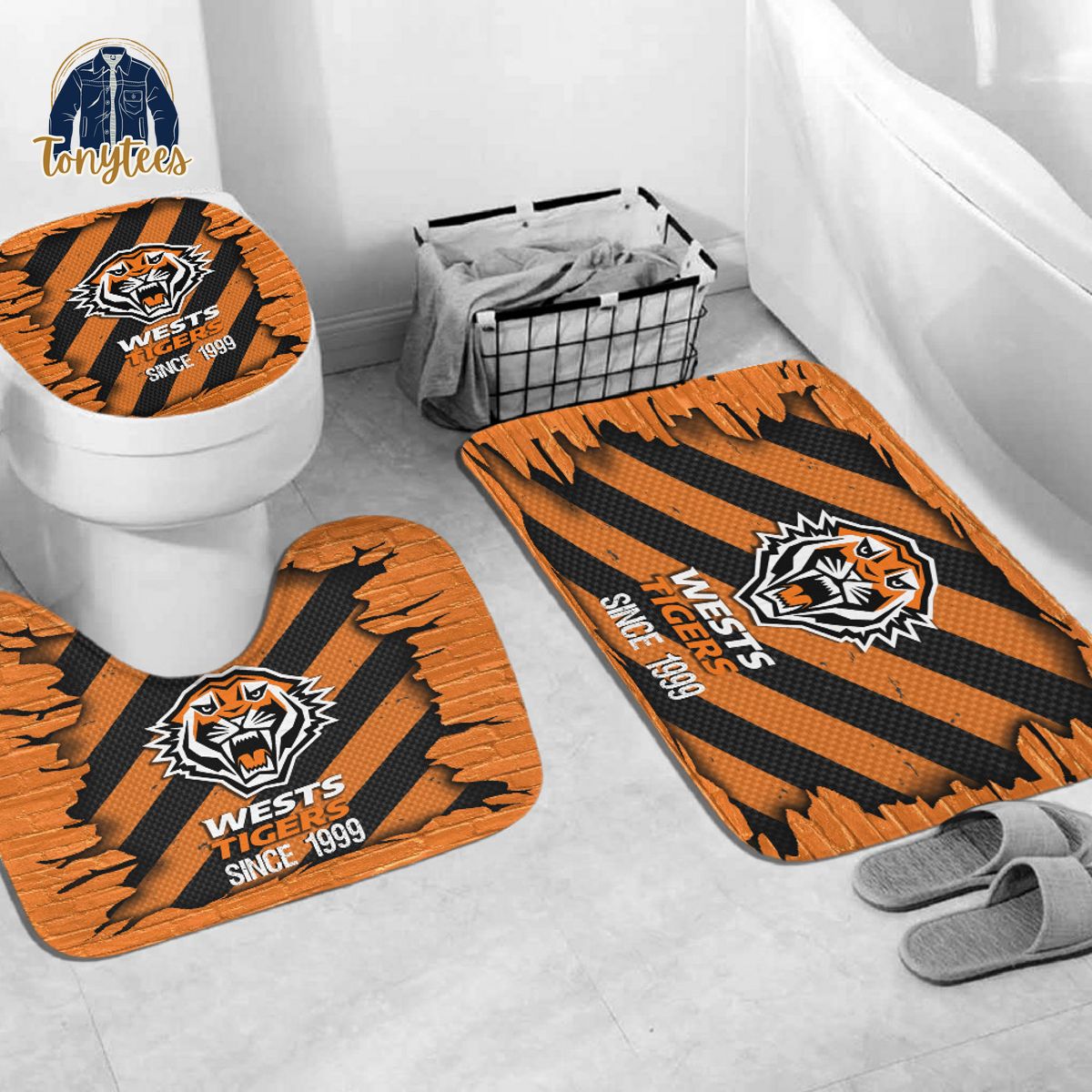 Wests Tigers NRL Shower Curtain Bathroom Set