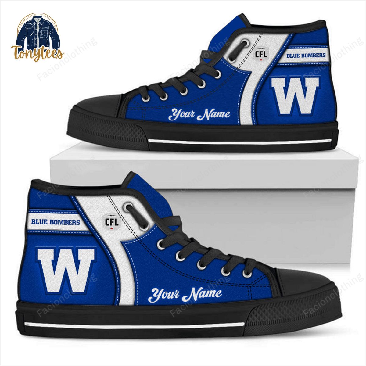 Winnipeg Blue Bombers CFL Personalized High Top Canvas Shoes