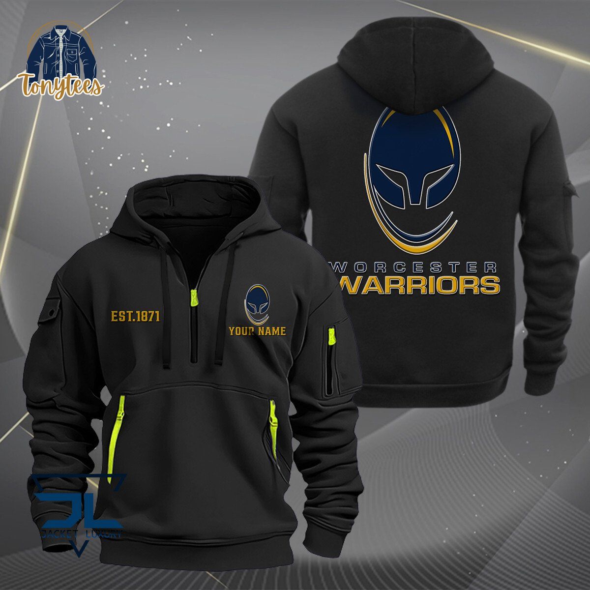 Worcester Warriors Rugby Personalized Heavy Hoodie