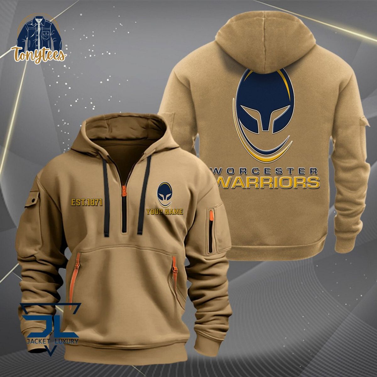 Worcester Warriors Rugby Personalized Heavy Hoodie