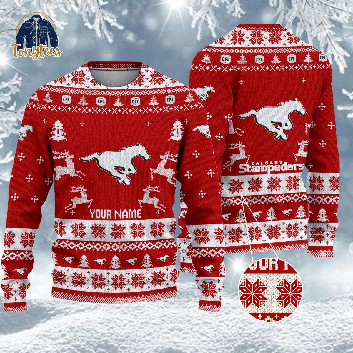 Calgary Stampeders CFL 2024 Personalized Ugly Christmas Sweater