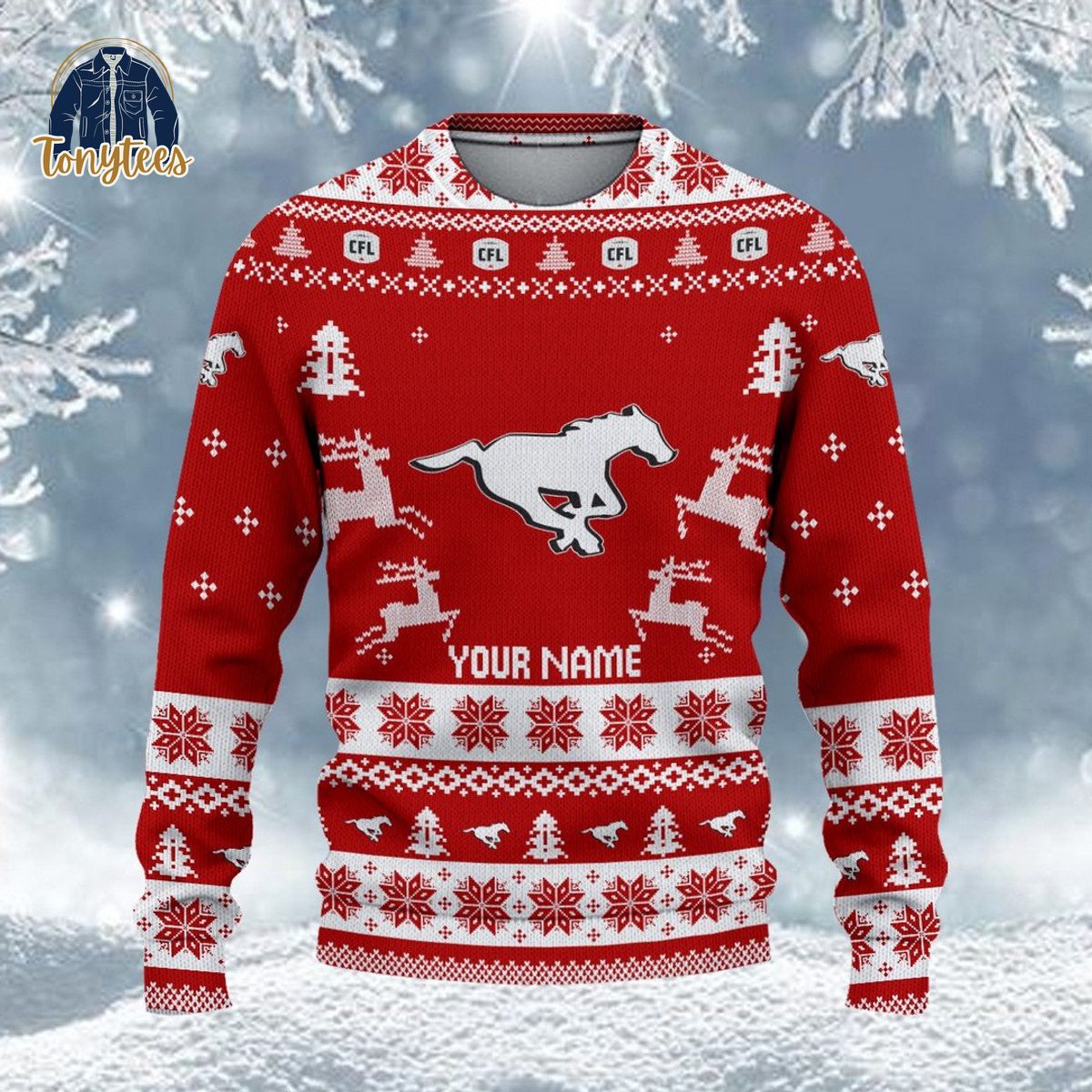 Calgary Stampeders CFL 2024 Personalized Ugly Christmas Sweater