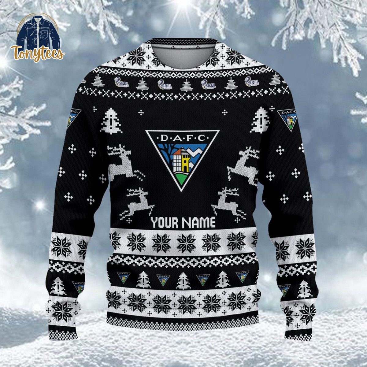 Dunfermline Athletic F.C SPFL Personalized Ugly Christmas Sweater