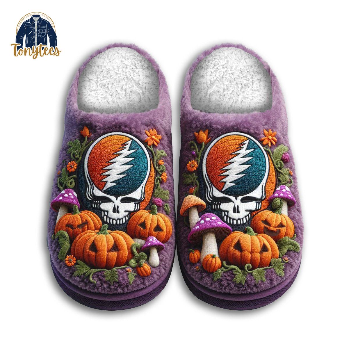 Grateful Dead Halloween Fleece Slippers