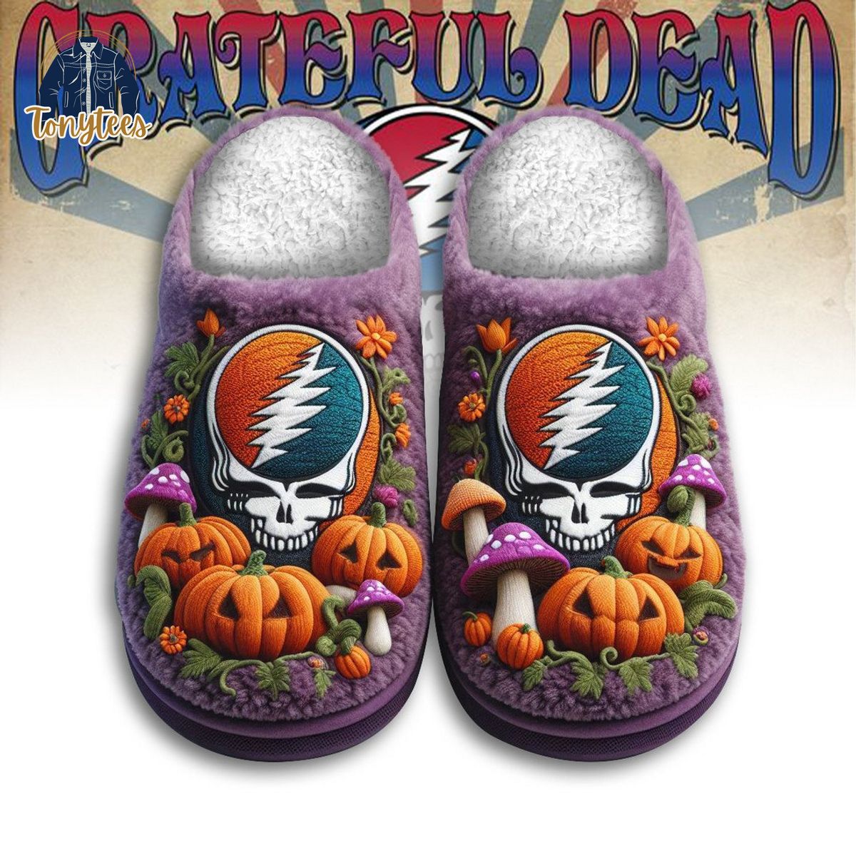 Grateful Dead Halloween Fleece Slippers