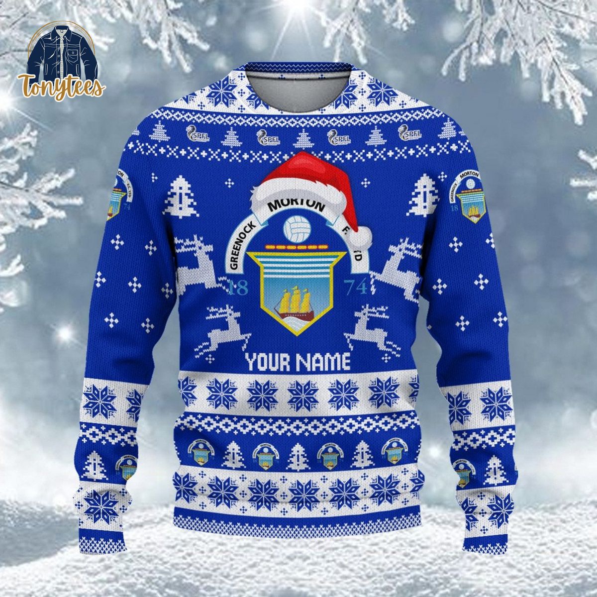 Greenock Morton F.C SPFL Personalized Ugly Christmas Sweater