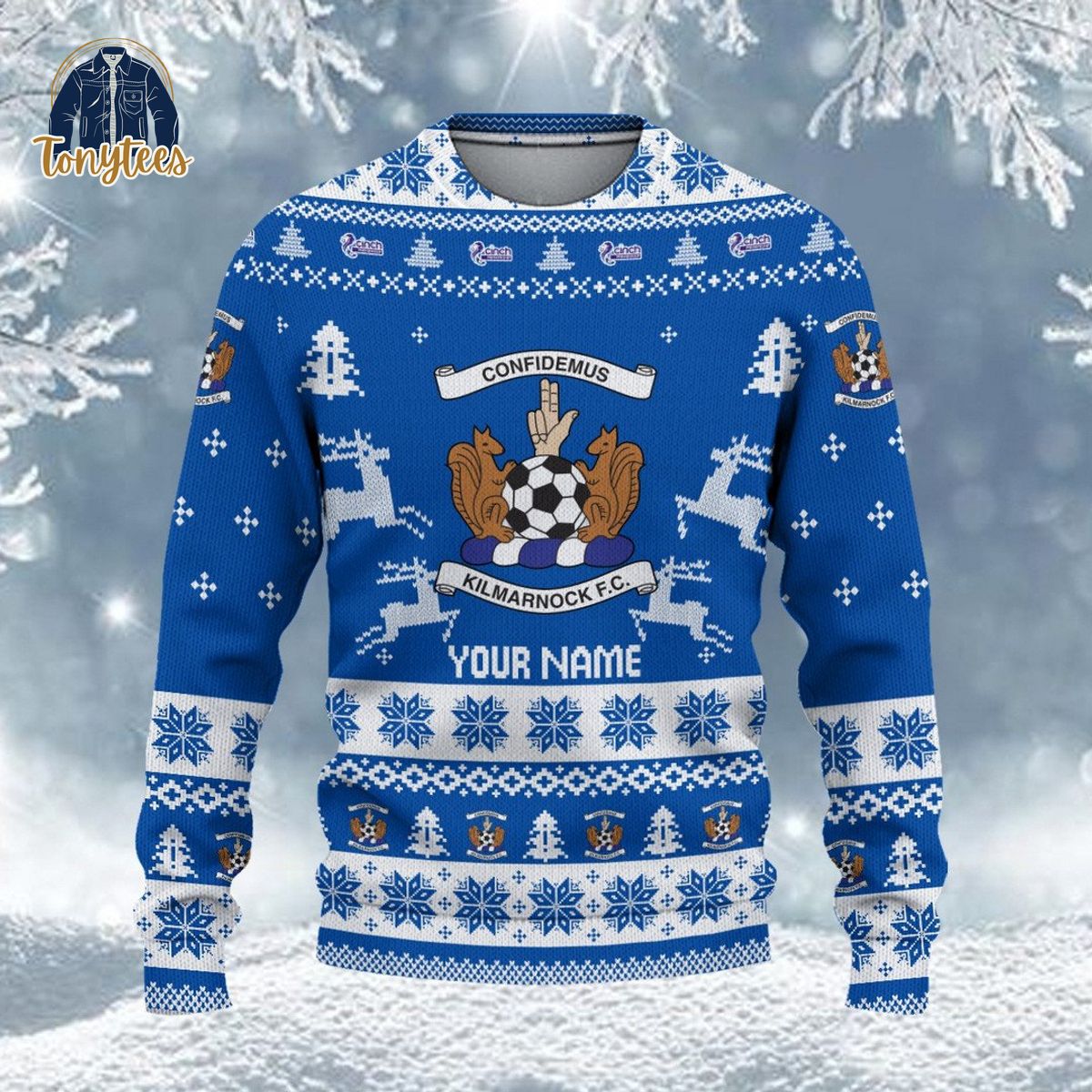 Kilmarnock F.C SPFL Personalized Ugly Christmas Sweater