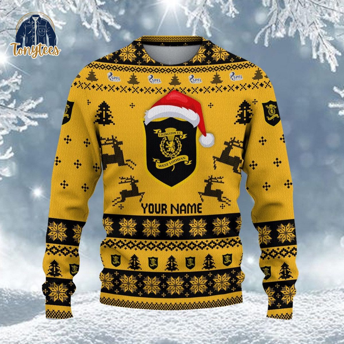 Livingston F.C SPFL Personalized Ugly Christmas Sweater