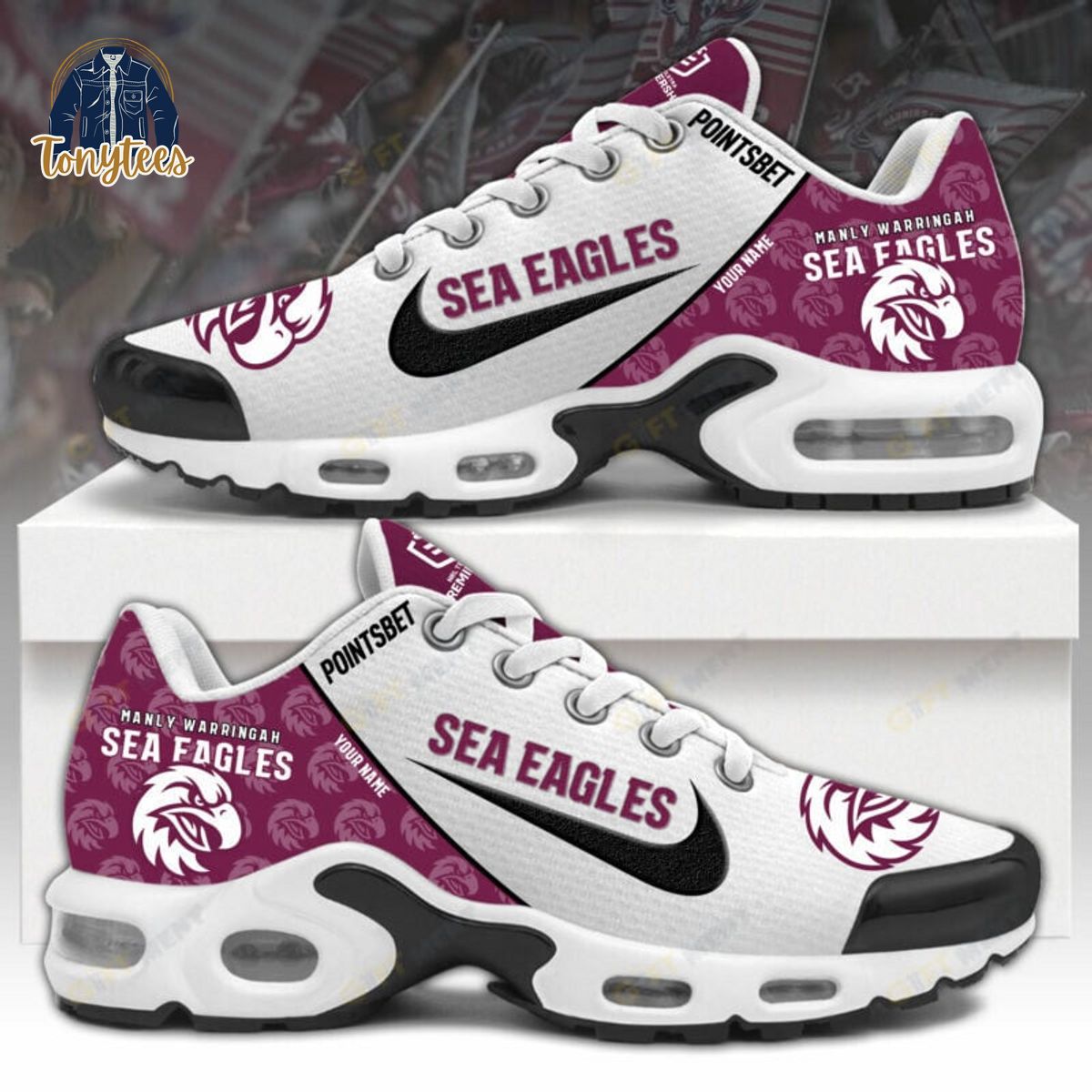 Manly Warringah Sea Eagles Custom Name NRL Sport Shoes