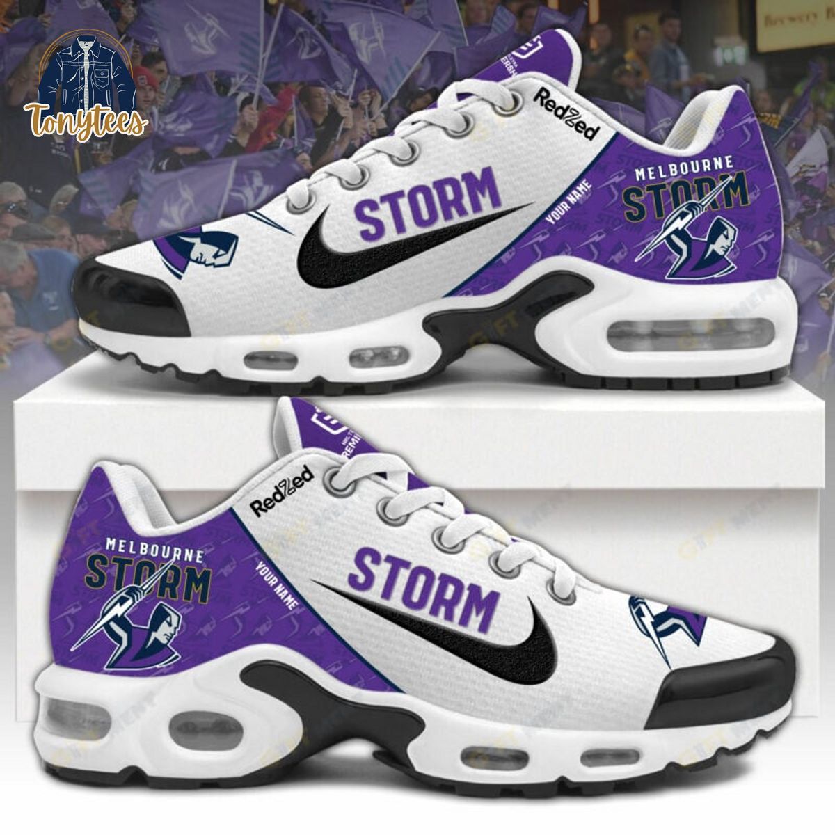 Melbourne Storm NRL Custom Name TN Sport Shoes