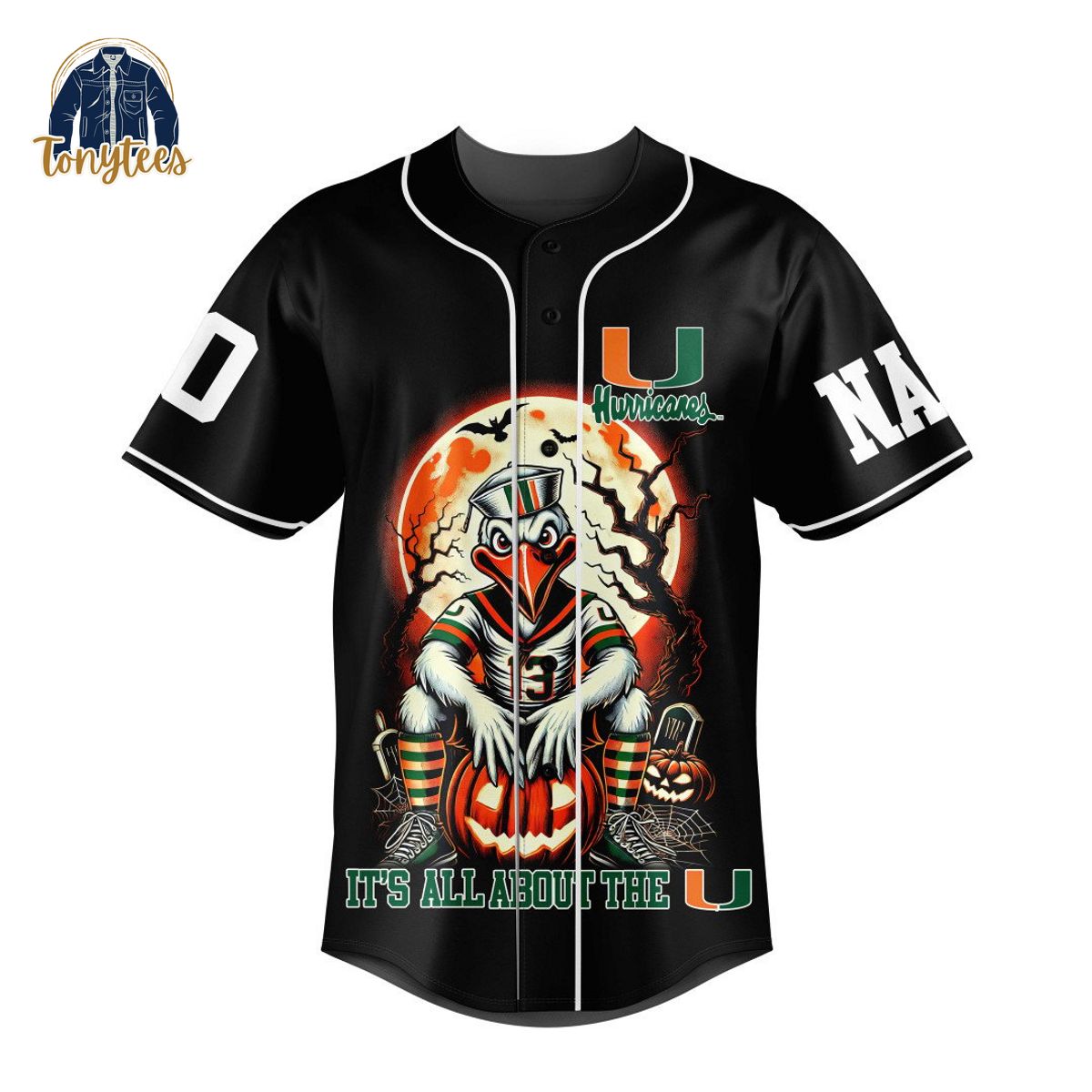 Miami Hurricanes It’s All About Hurricanes Fear The Canes Personalized Baseball Jersey