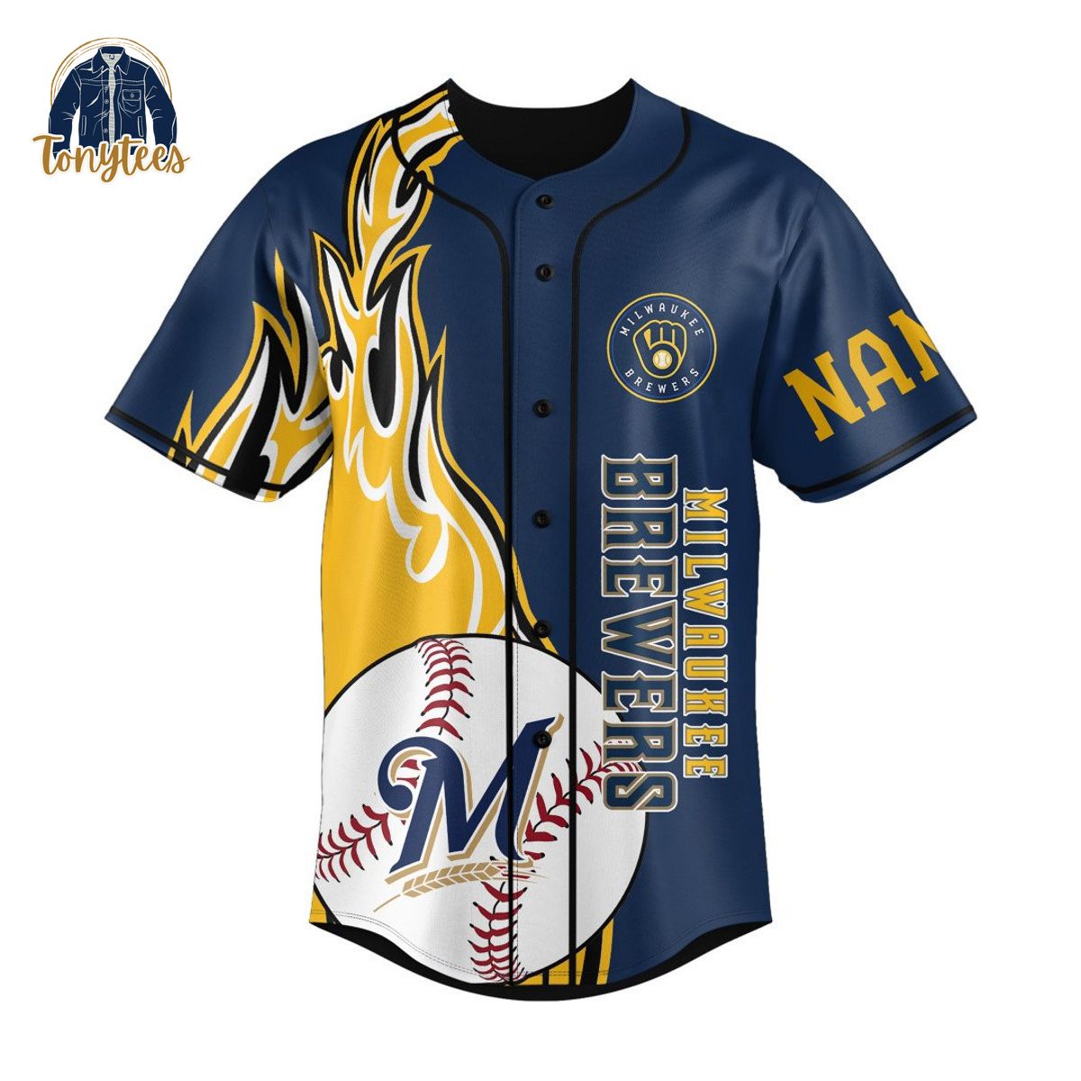 Milwaukee Brewers Brewing Victory One Game at a Time Personalized Baseball Jersey