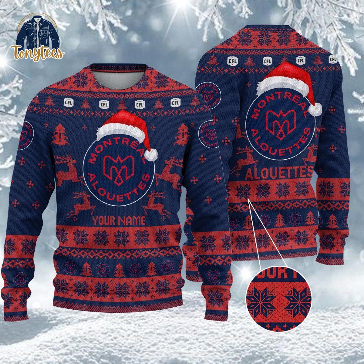 Montreal Alouettes CFL 2024 Personalized Ugly Christmas Sweater