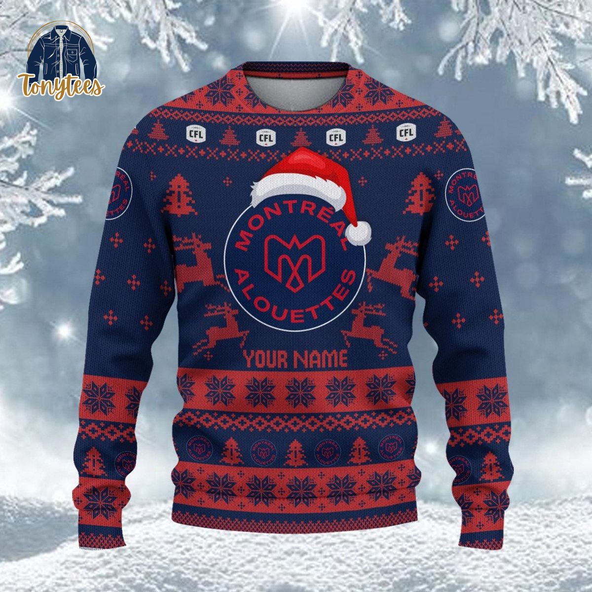 Montreal Alouettes CFL 2024 Personalized Ugly Christmas Sweater