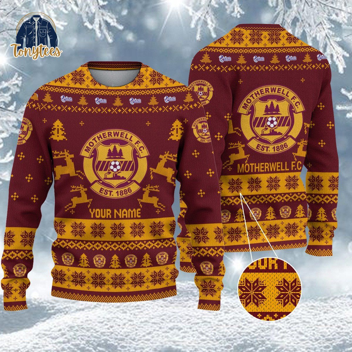 Motherwell F.C SPFL Personalized Ugly Christmas Sweater