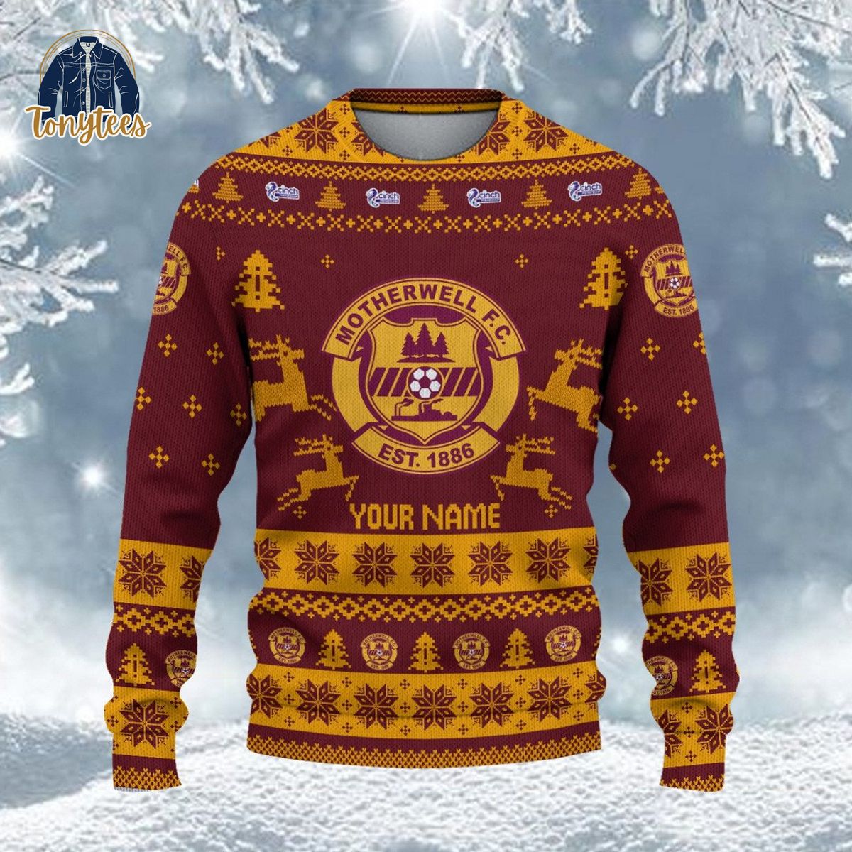 Motherwell F.C SPFL Personalized Ugly Christmas Sweater