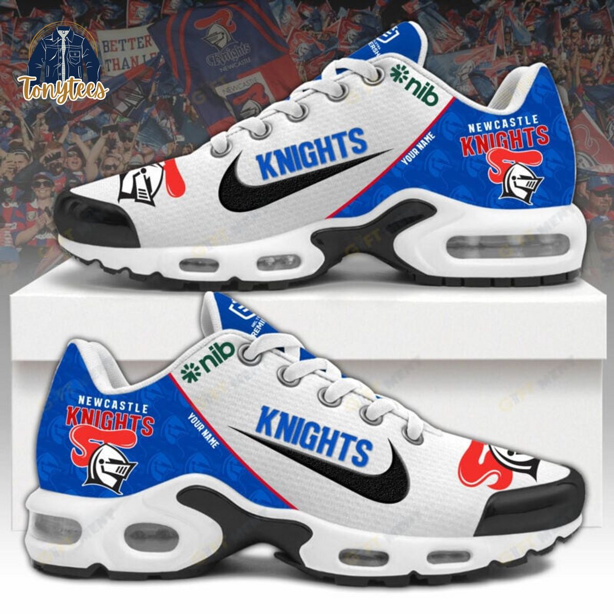 Newcastle Knights NRL Custom Name TN Sport Shoes