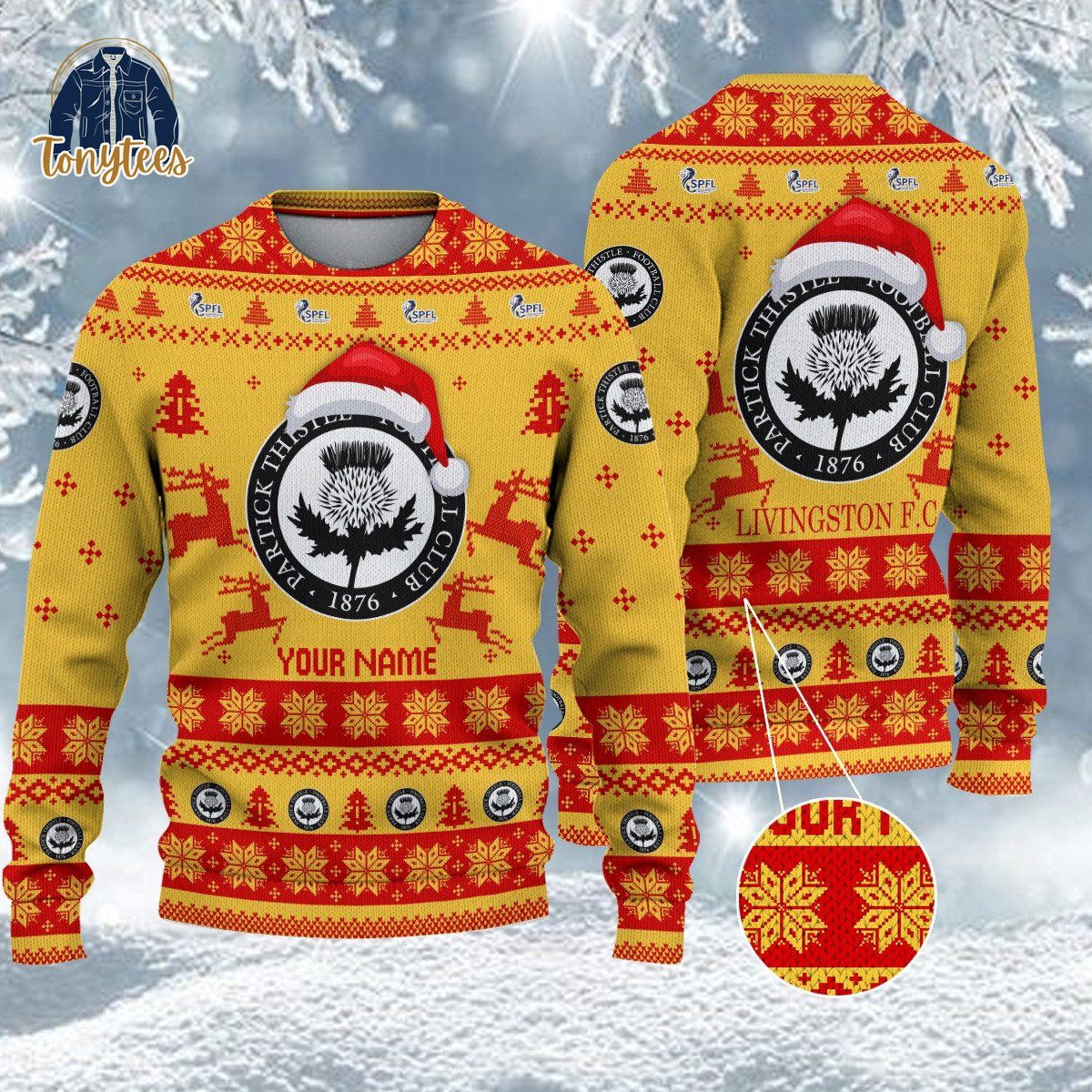 Partick Thistle F.C SPFL Personalized Ugly Christmas Sweater