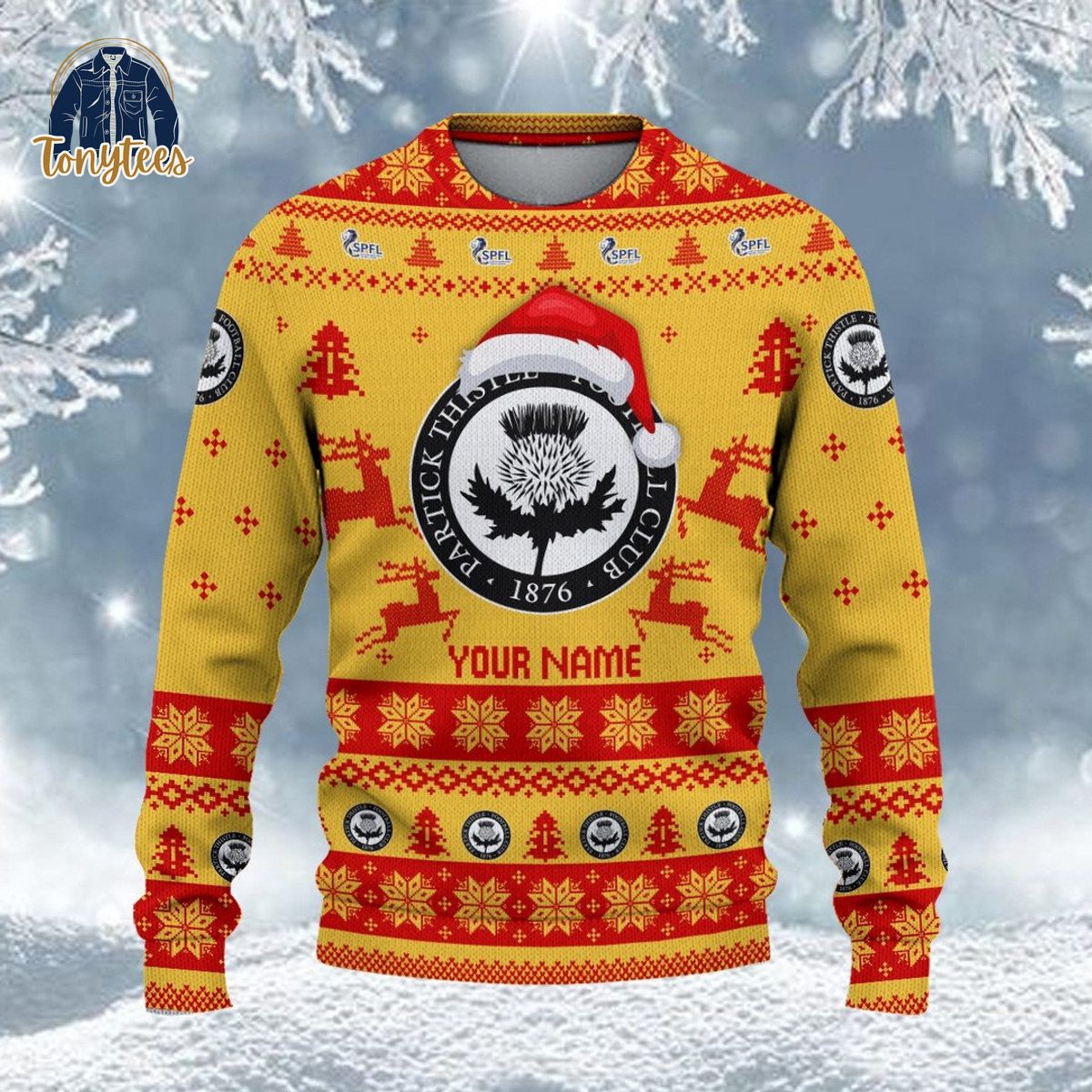 Partick Thistle F.C SPFL Personalized Ugly Christmas Sweater