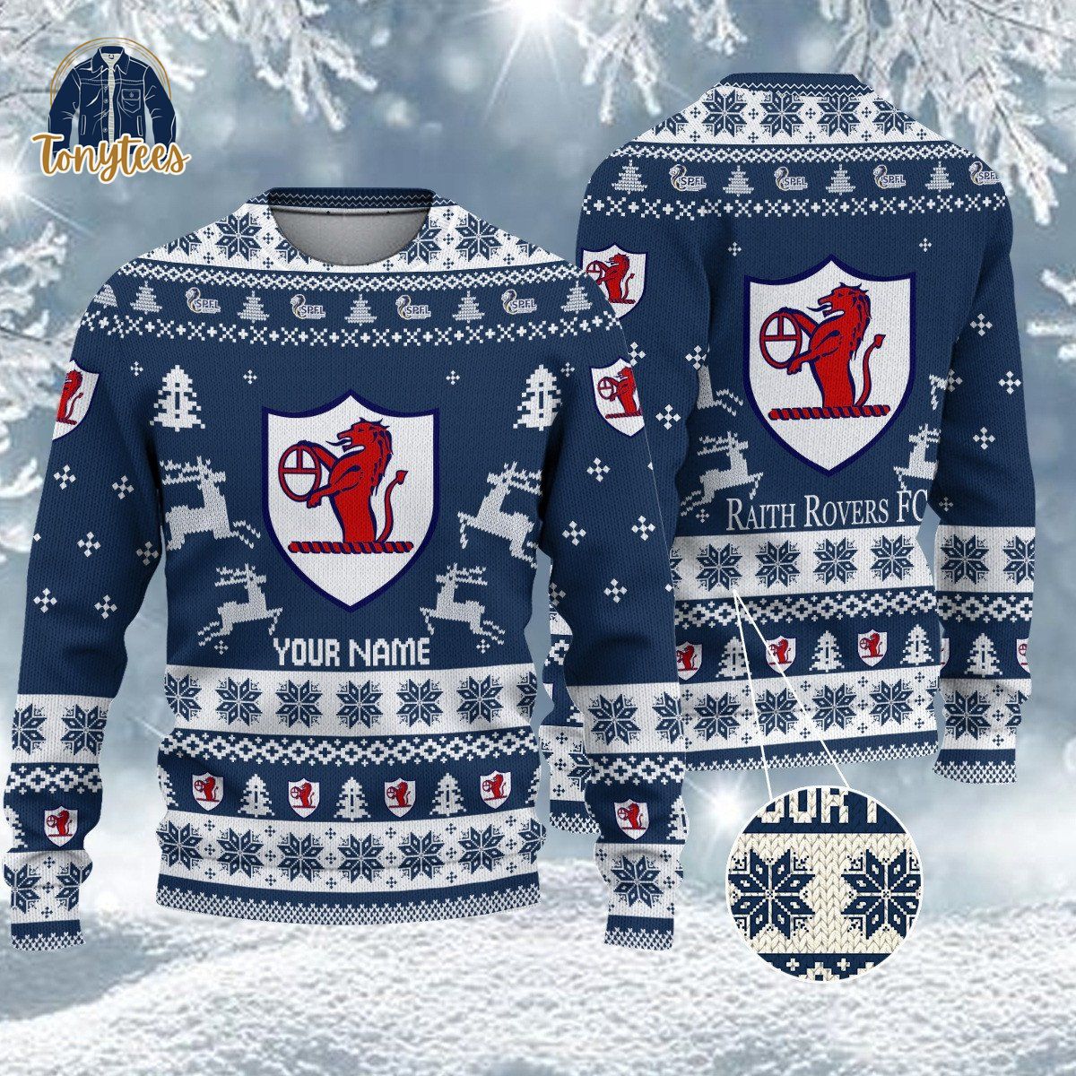 Raith Rovers F.C SPFL Personalized Ugly Christmas Sweater