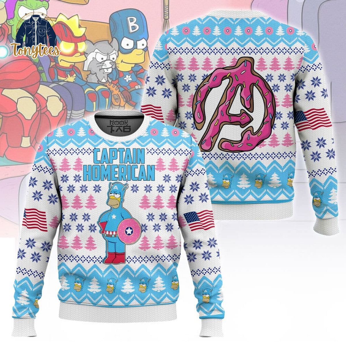 The Simpson Family Captain Homer Ugly Sweater