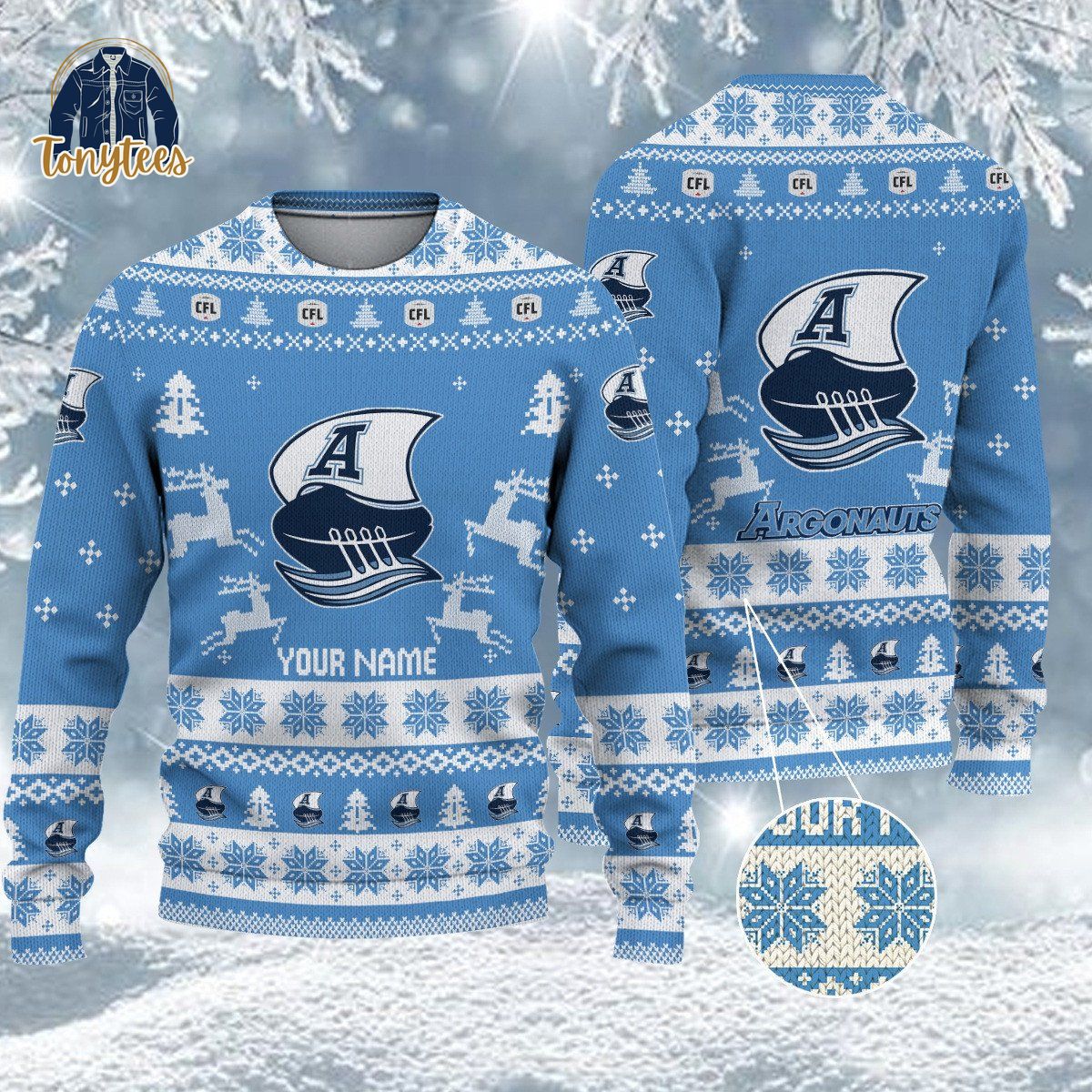 Toronto Argonauts CFL 2024 Personalized Ugly Christmas Sweater