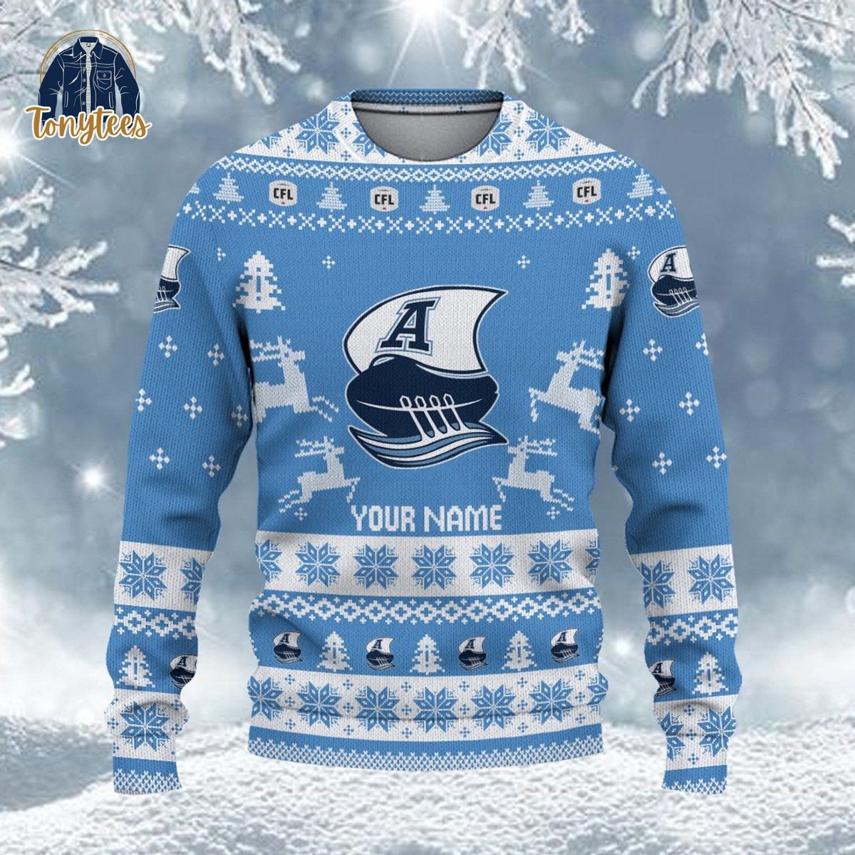 Toronto Argonauts CFL 2024 Personalized Ugly Christmas Sweater