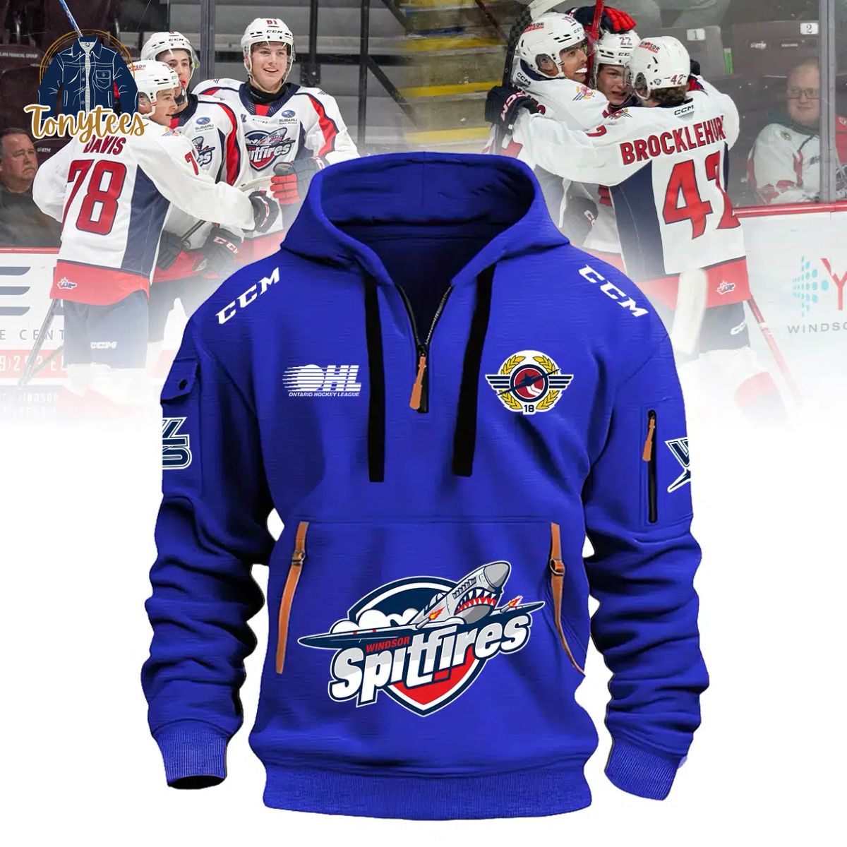 Windsor Spitfires 2024 Blue New Heavy Hoodie