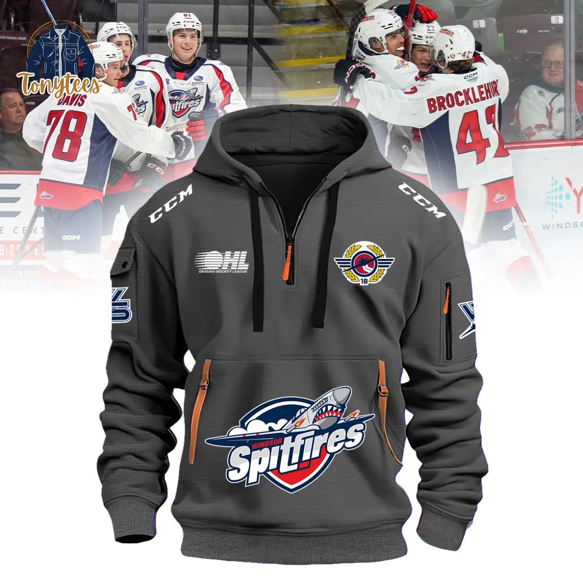 Windsor Spitfires 2024 Gray New Heavy Hoodie