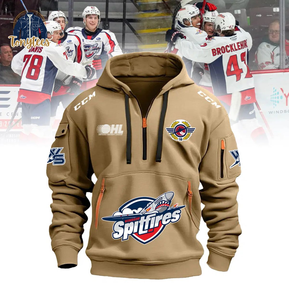 Windsor Spitfires 2024 Khaki New Heavy Hoodie