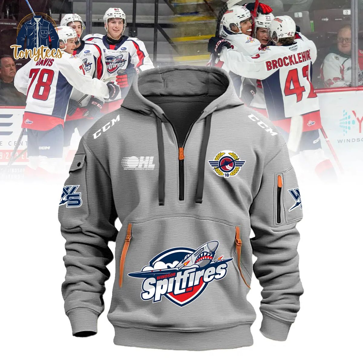 Windsor Spitfires 2024 Light Grey New Heavy Hoodie