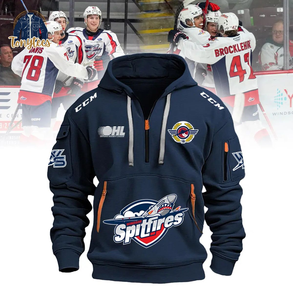 Windsor Spitfires 2024 Navy New Heavy Hoodie