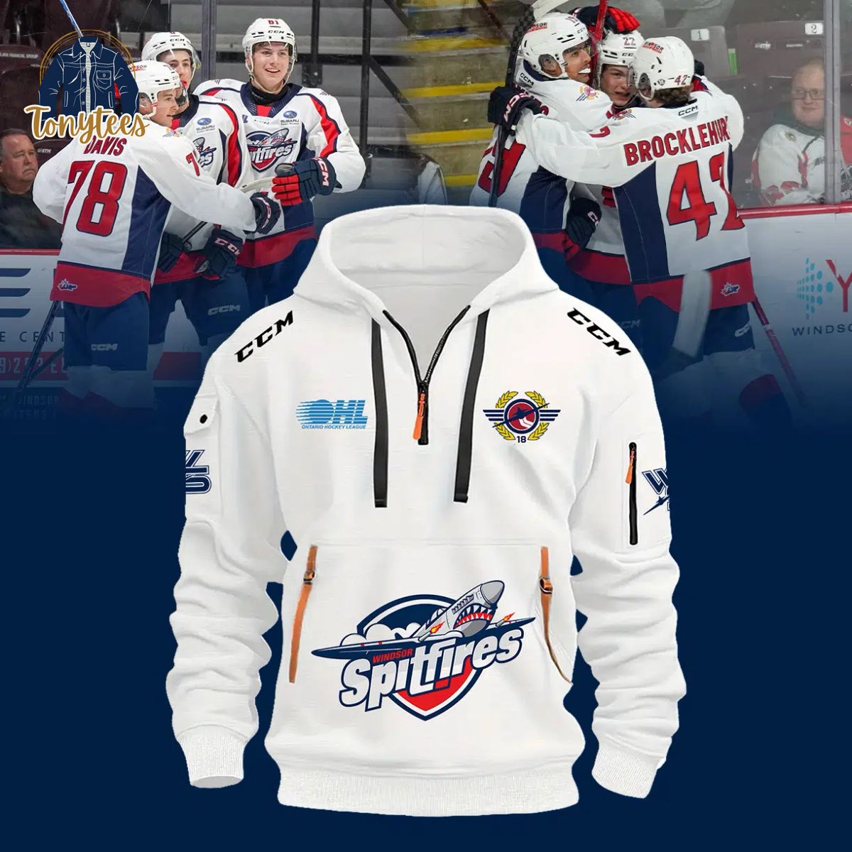 Windsor Spitfires 2024 White New Heavy Hoodie