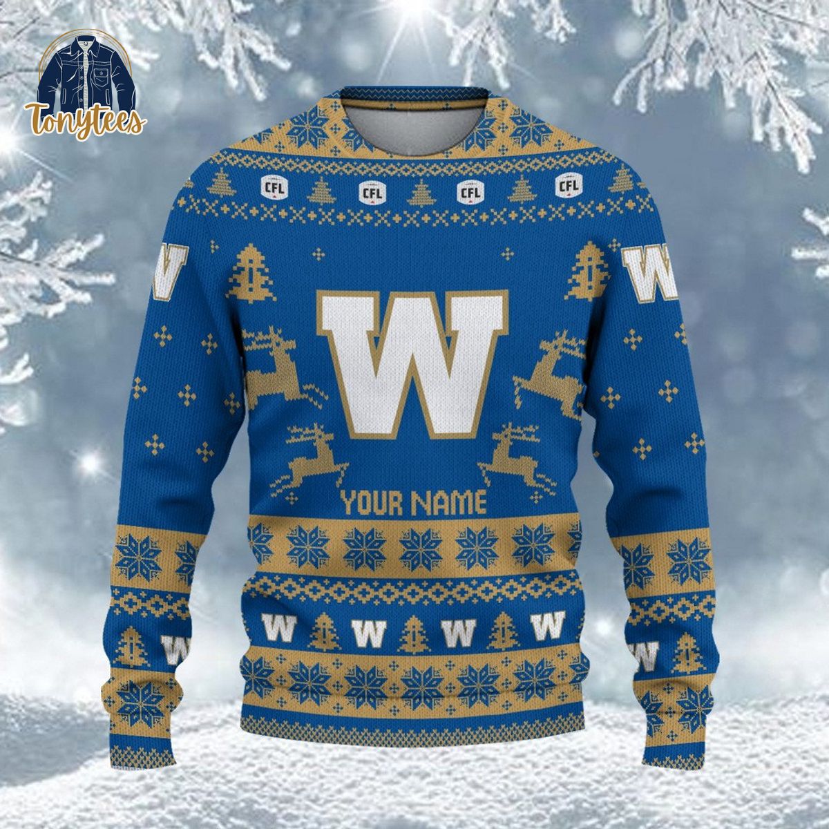 Winnipeg Blue Bombers CFL 2024 Personalized Ugly Christmas Sweater