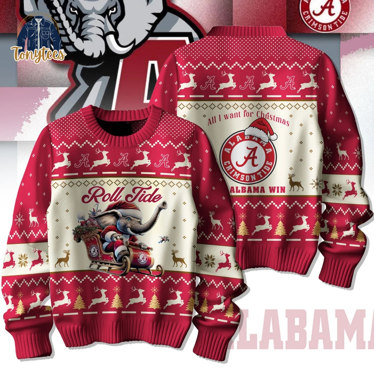 Alabama Crimson Tide Roll Tide Ugly Christmas Sweater