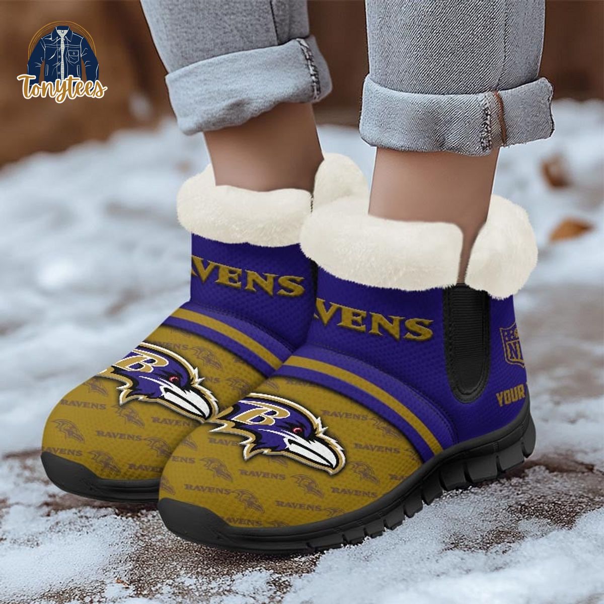 Baltimore Ravens NFL Personalized Snow Boots