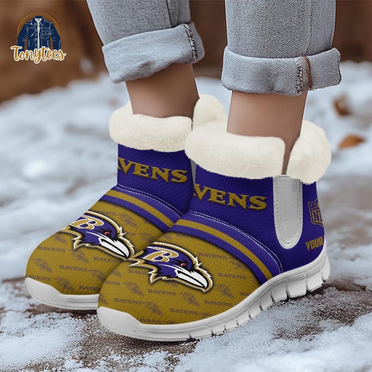 Baltimore Ravens NFL Personalized Snow Boots