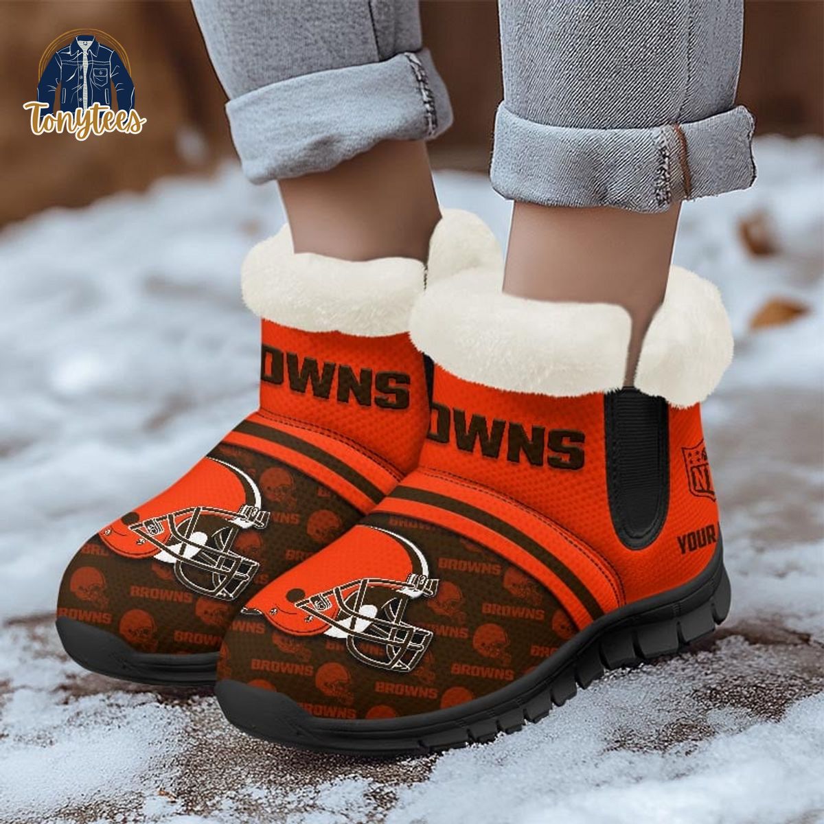 Cleveland Browns NFL Personalized Snow Boots