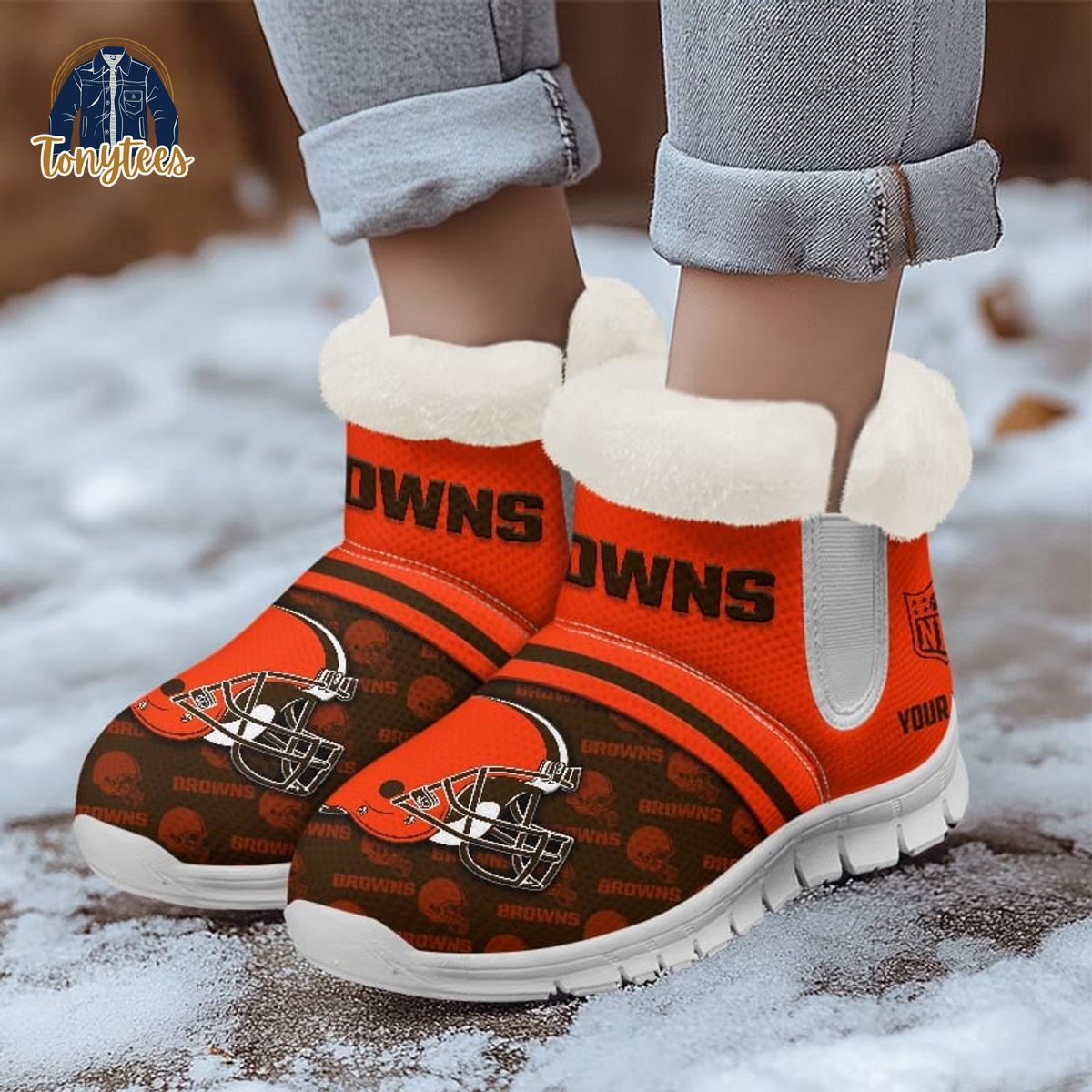 Cleveland Browns NFL Personalized Snow Boots